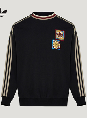 adidas阿迪达斯三叶草马年新年套头衫男女卫衣KU1422