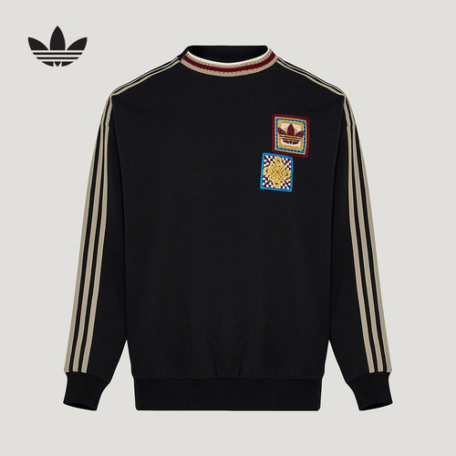 adidas阿迪达斯三叶草马年新年套头衫男女卫衣KU1422