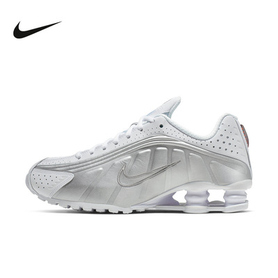 NIKE耐克女鞋银白色SHOX R4运动鞋回弹气柱缓震跑步鞋AR3565-101