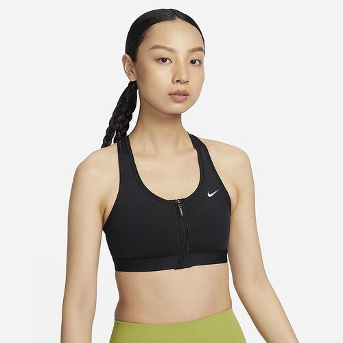 Nike耐克SWOOSH女子中强度支撑速干衬垫前拉链运动内衣FN2732-010