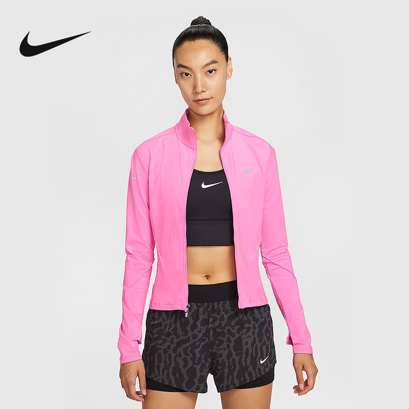 Nike耐克女外套夏季跑步训练透气反光速干立领运动夹克IB1999-675