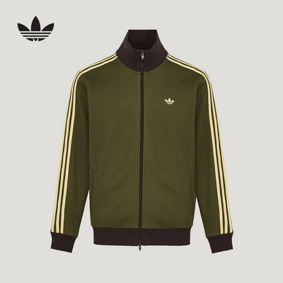adidas阿迪达斯三叶草华夫格早春薄外套2026春男针织夹克 KZ2914