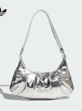 adidas阿迪达斯三叶草银色腋下包手提包拎包2025冬女单肩包KC2771