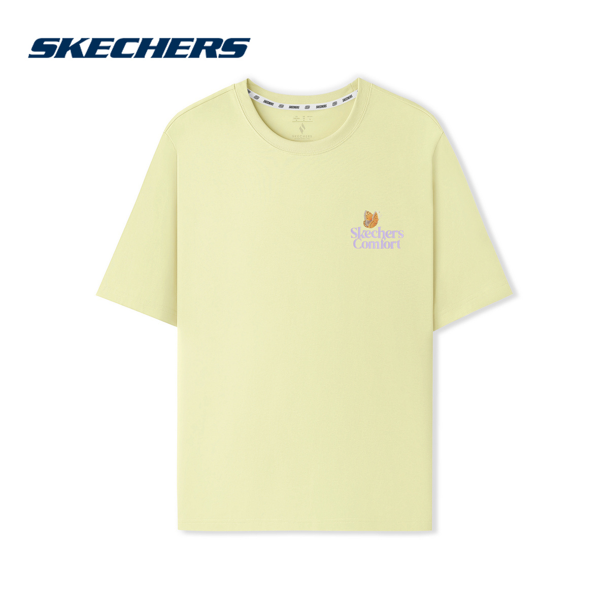 Skechers斯凯奇25夏季女士速干透气针织短袖T恤衫 L225W183/026S