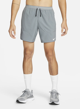 Nike耐克男裤夏季新款梭织速干跑步灰色短裤透气五分裤DM4742-084