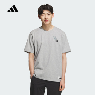 KC5320 T恤 adidas阿迪达斯棉质印花半截袖 2025秋男滑板爱好者短袖