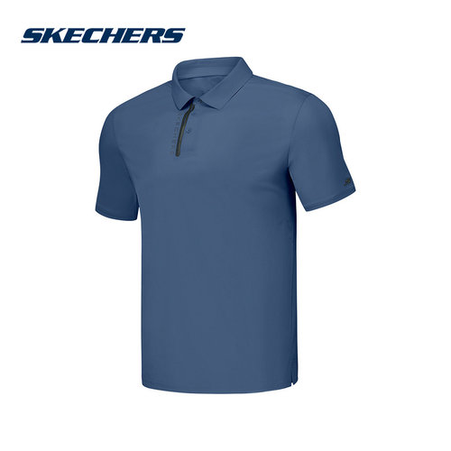 Skechers斯凯奇夏季男士舒适运动短袖针织透气速干POLO衫P225M175