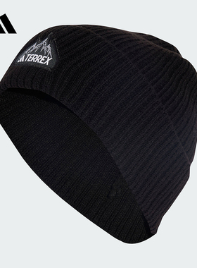 阿迪达斯户外保暖包头帽子2025冬TERREX无檐便帽针织冷帽JM0463