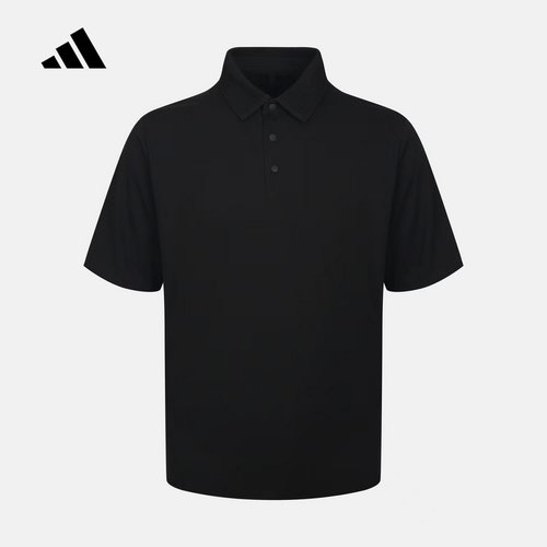 adidas阿迪达斯商务风纯黑色T恤秋男武宗系列短袖POLO衫 KY7766
