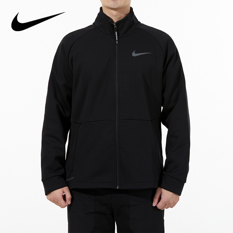 Nike耐克夹克男秋冬新款加绒保暖黑色立领跑步运动外套DM5941-010