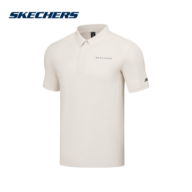 skechers斯凯奇25男透气舒适衬衫休闲POLO衫T恤短袖P225M013-00F1