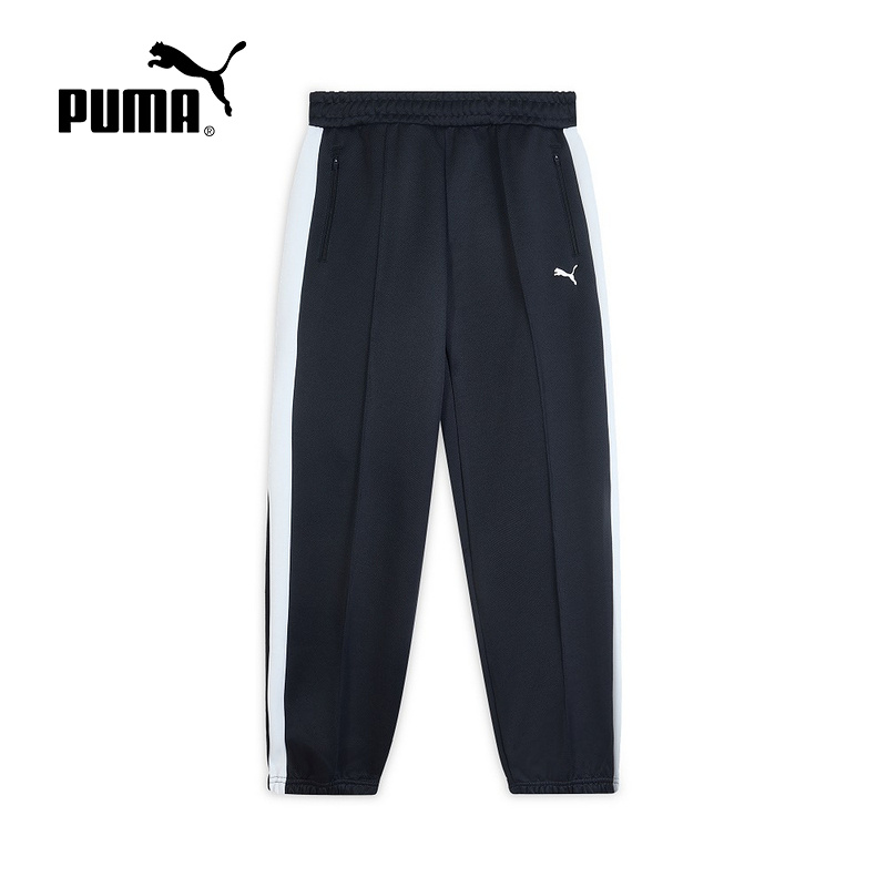 PUMA彪马T7拼色长裤2025秋女PRIME RETRO宽松针织运动裤693003-16