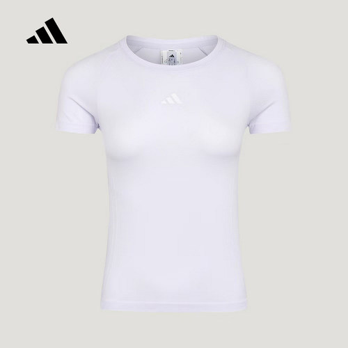 adidas阿迪达斯修身短款速干健身服跑步运动半袖女短袖T恤 LF5030