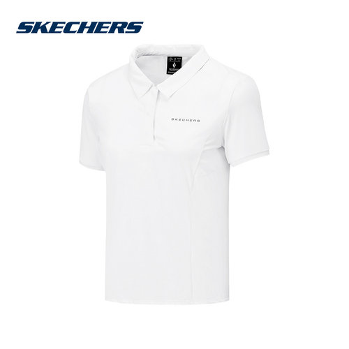Skechers斯凯奇女士舒适运动系列针织短袖POLO衫 P225W009/0019