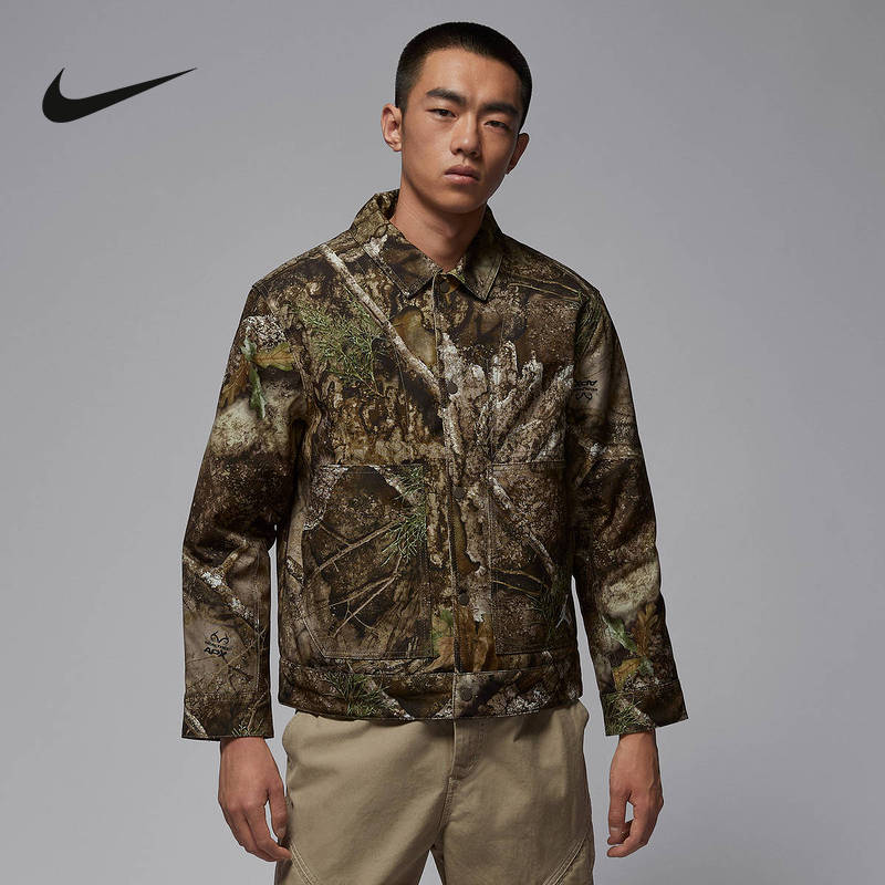 JORDAN耐克棉服男冬新款宽松保暖轻便迷彩棉衣夹克外套HV0650-222