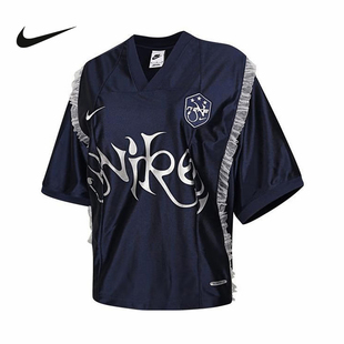 410 宽松蕾丝印花运动T恤II1939 NIKE耐克女子复古风短袖 球衣夏季