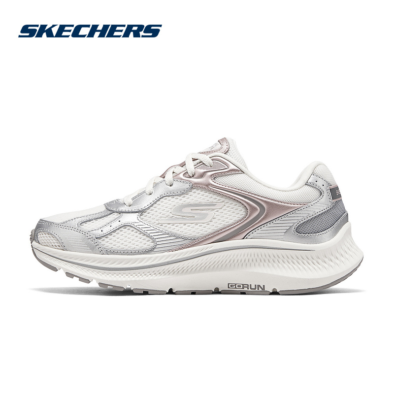 Skechers斯凯奇夏季女士缓震防滑舒适透气耐穿跑步鞋 128633/OFWT