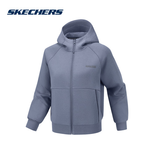 Skechers斯凯奇26春女防风保暖运动连帽梭织外套 P126W004/05WB