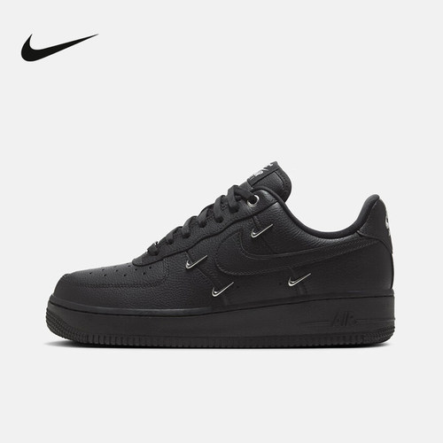 Nike耐克女鞋AIR FORCE 1 AFI黑银四勾 空军一号运动鞋HQ1180-001