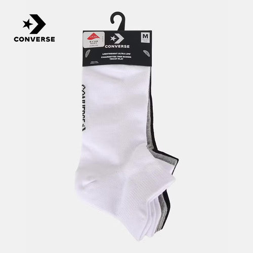 Converse匡威2026秋男女短袜透气运动休闲袜3双装船袜 UC0755-GGN