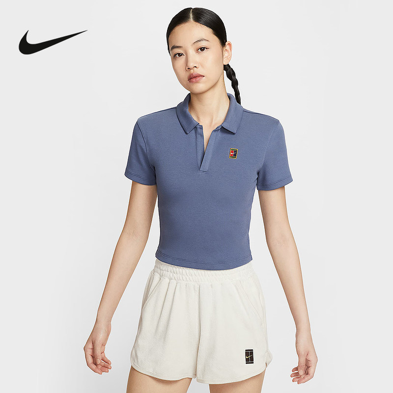 Nike耐克女子短袖翻领POLO衫夏季透气短款网球运动T恤HJ8993-491,运动服/休闲服装,运动POLO衫,淘宝优惠券,粉丝福利购,淘宝优惠卷