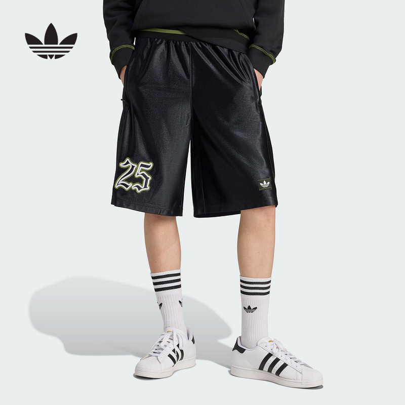 adidas阿迪达斯三叶草速干五分裤中裤25秋男NUMBER针织短裤JY2769