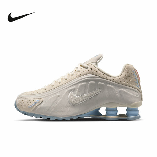 Nike耐克女鞋26春新款米白蓝SHOX R4气柱运动鞋跑步鞋IH3572-110
