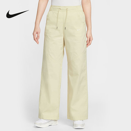 NIKE耐克女裤2025夏新款运动休闲宽松梭织刺绣直筒长裤IF0613-229