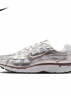 Nike耐克女鞋P-6000老爹鞋银白色网面运动鞋缓震跑步鞋BV1021-110