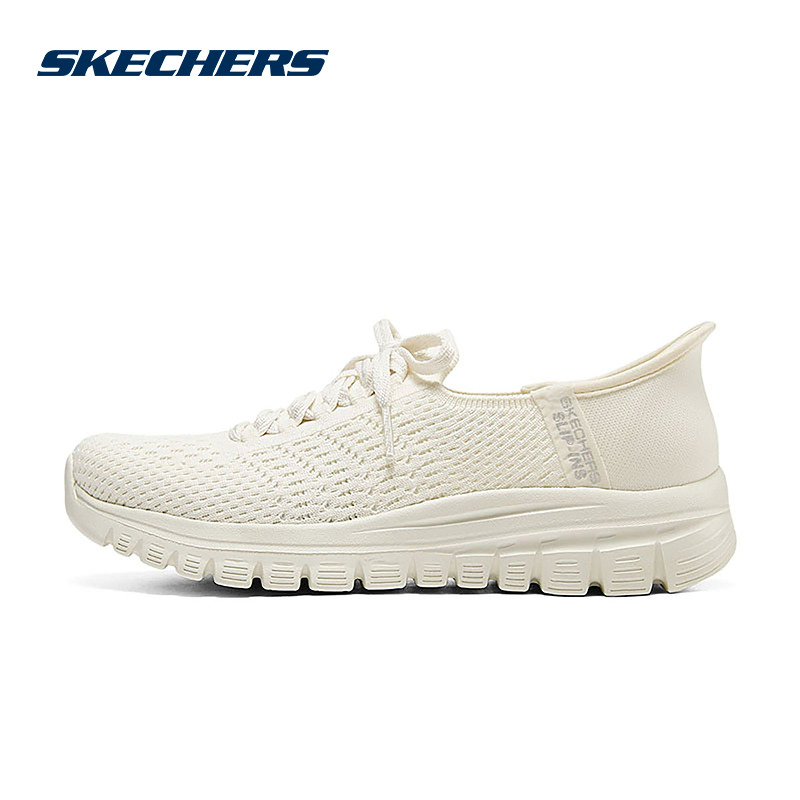 SKECHERS斯凯奇秋季女款一脚蹬低帮网面休闲鞋 100736-OFWT