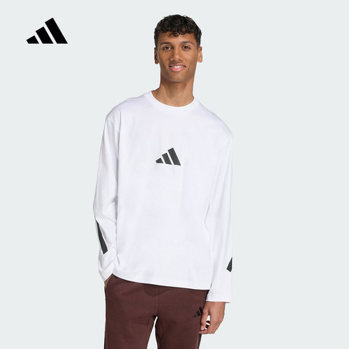 adidas阿迪达斯「真治愈」黑标制服上衣2025秋男长袖T恤 KE4903