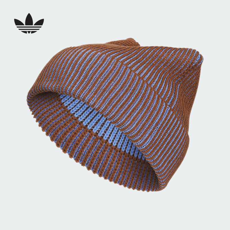 adidas阿迪达斯三叶草猫耳冷帽冬无檐便帽毛线帽男女针织帽IA8911