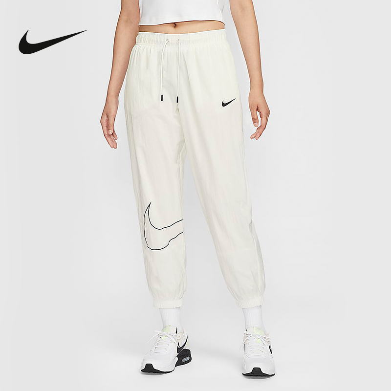 Nike耐克女裤大勾夏季运动梭织薄款速干收口小脚长裤HM9413-133