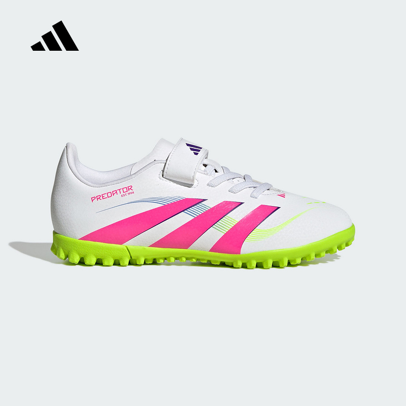 adidas阿迪达斯2025夏男女小童Predator魔术贴粘扣足球鞋 ID3808