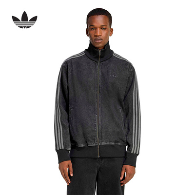 adidas阿迪达斯FIREBIRD三叶草牛仔夹克2026春男翻立领外套KD1516