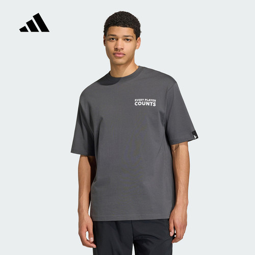 adidas阿迪达斯VERBIAGE棉质半截袖2026夏男宽松短袖T恤 KB4890