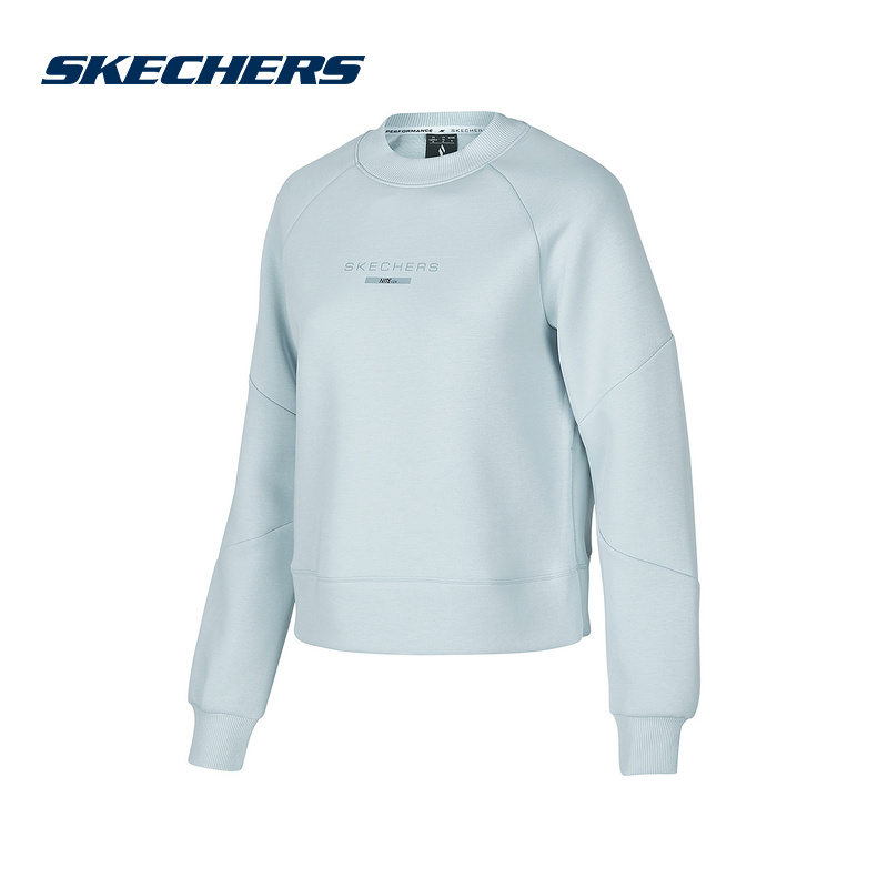 Skechers斯凯奇女圆领针织套头衫舒适宽松卫衣 P424W013/01MZ