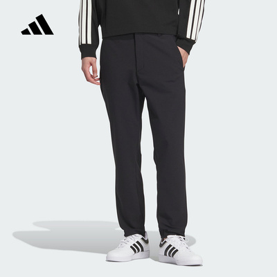 adidas阿迪达斯武宗商务通勤拒水修身裤2025冬男针织长裤 KB5109