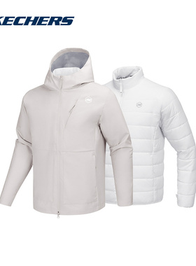 SKECHERS斯凯奇2025春男运动套装休闲运动梭织外套 P125M016-001K