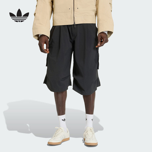 adidas阿迪达斯三叶草中长裤夏男亲肤宽松工装风梭织短裤 KD2778
