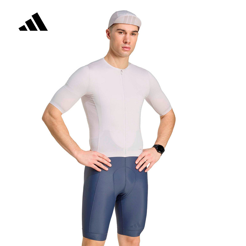 adidas阿迪达斯男紧身拉链短袖新款公路自行车骑行比赛服KB9569