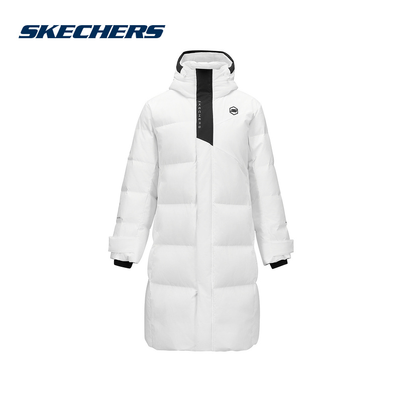 Skechers斯凯奇冬季男长款连帽保暖羽绒服外套 P424M022-0019
