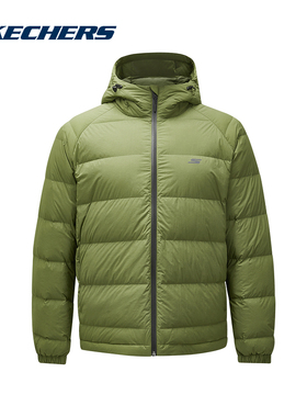 Skechers斯凯奇男夹克冬季保暖轻盈连帽羽绒服外套P424M217-04TQ