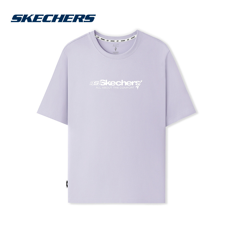 Skechers斯凯奇25夏新款女休闲运动短袖T恤衫 L325W011/02N4