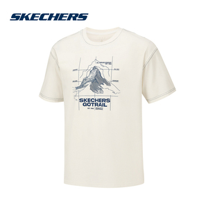 宽松百搭针织T恤衫 运动短袖 P226M119 男士 Skechers斯凯奇26夏季