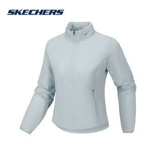 Skechers斯凯奇26夏季女士运动风凉感薄款梭织连帽外套 P226W093