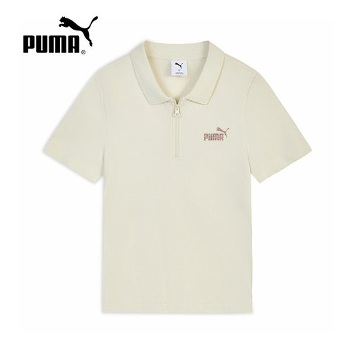 PUMA彪马夏季新款女士简约休闲运动商务翻领短袖polo衫694457-87