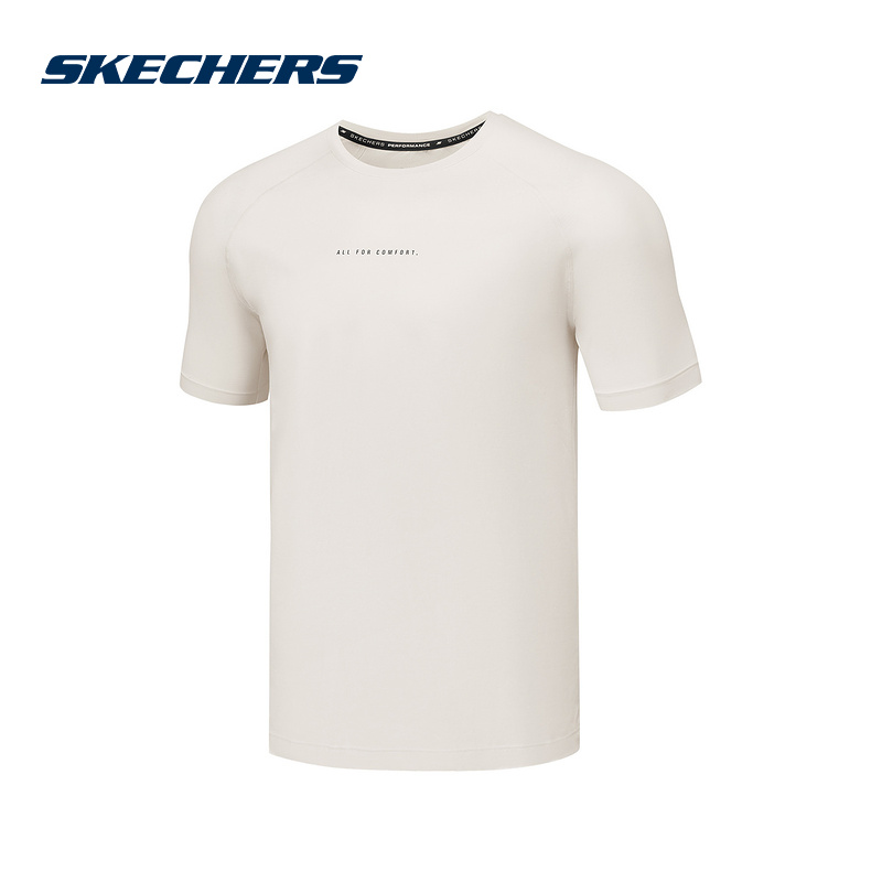 skechers斯凯奇2025男透气舒适运动休闲上衣T恤短袖P225M016-00F1