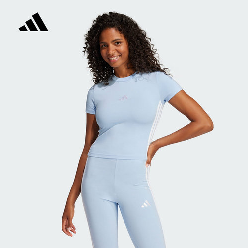 adidas阿迪达斯易用系修身半袖2025夏女ESSENTIALS短袖T恤 JE1241