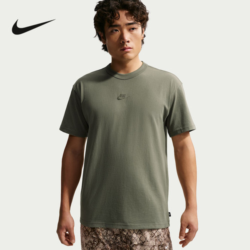 NIKE耐克男T恤夏新款刺绣logo宽松圆领短袖上衣针织衫 IH1122-328